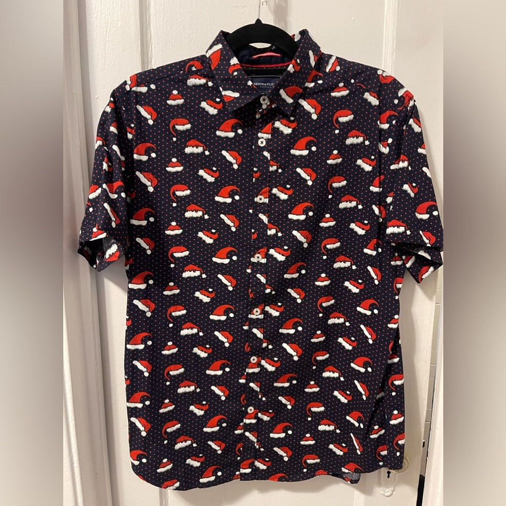 Denim & Flower Christmas Shirt Size L